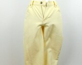 50 OFF SPRING SALE Vintage 80s Jeanology Pastel Canary Yellow Colored High Waist Pants Mom Curvy Butt Denim Cotton Jeans Sz 2 Xs Petite