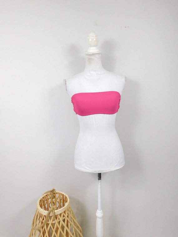 Vintage 90s Gap Body Hot Pink Acrylic Bandeau Ruched Lined Stretch  Sleeveless Fitted Crop Top Shirt Blouse Sz Small -  Canada