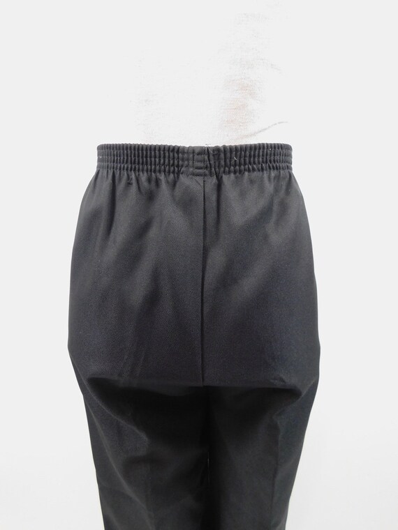 Vintage White Stag Black High Elastic Waist Pleated Polyester