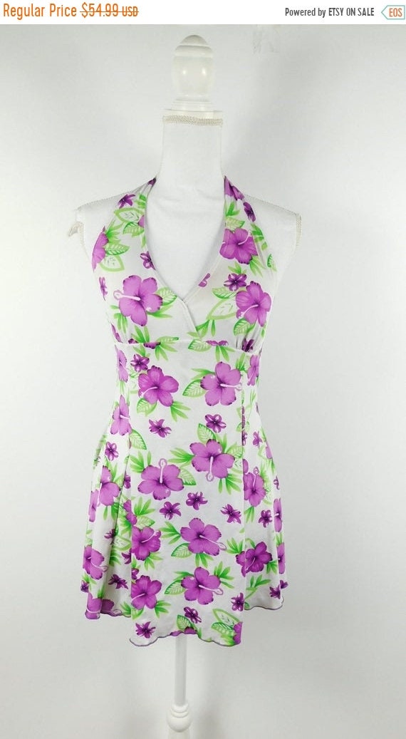 50% OFF CLOSET SALE Vintage 80s White Purple Flowe