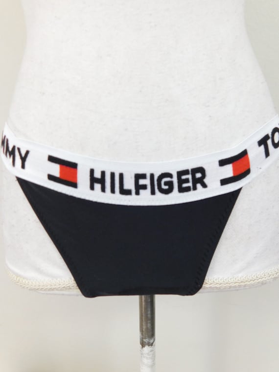 Vintage 90s Black White Tommy Hilfiger Flag Band … - image 2