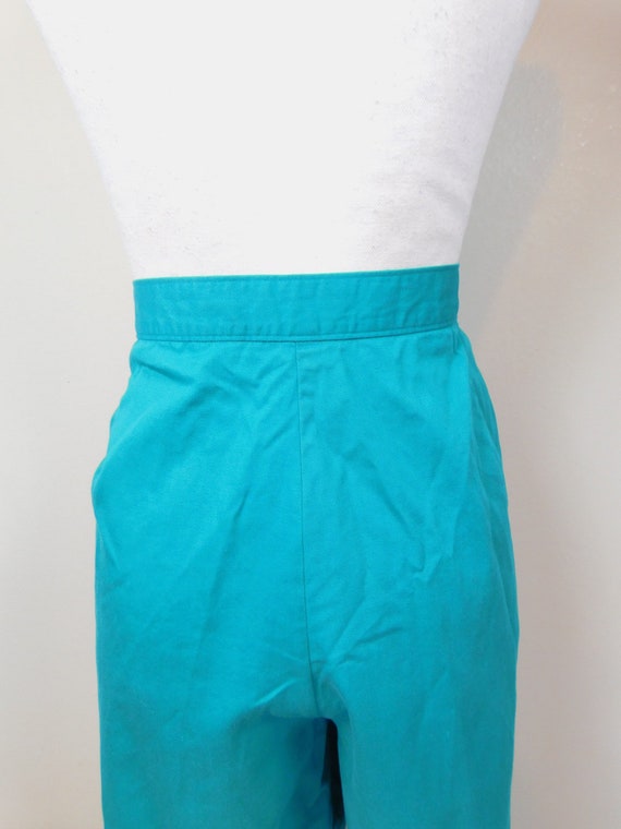Vintage 80s Lord Isaacs Sport Teal Blue Pleated H… - image 4