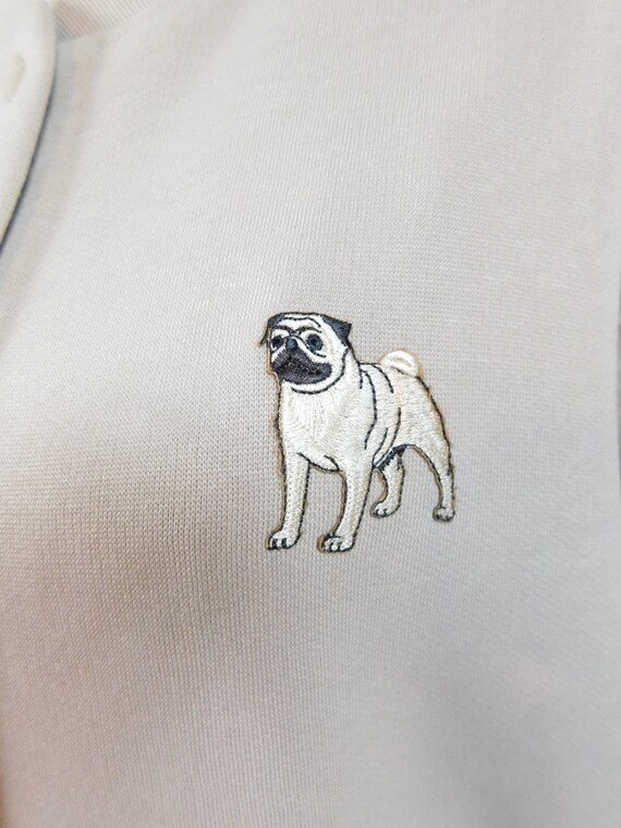 Unisex Vintage 80s Khaki French Bull Dog Embroide… - image 2