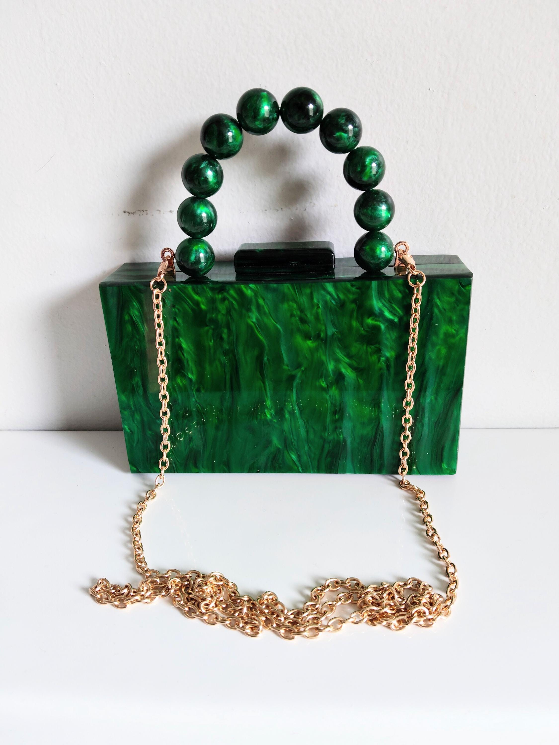 Dark Green Evening Purse - Etsy