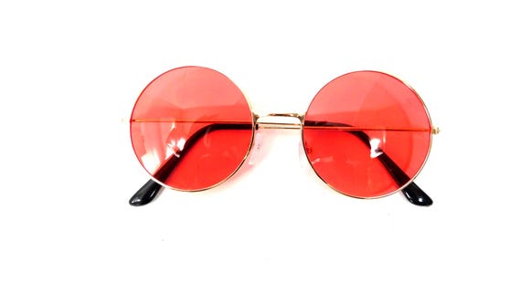 Vintage Red + Clear Sunnies. ❤️ Vintage style Red sunglasses clear frame blindness red lens  main image 4