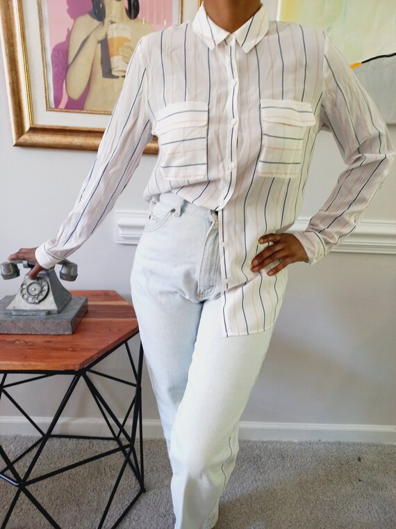 express striped blouse