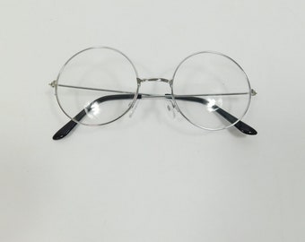 Vintage Klar Silber Rund Großes Brillengestell Transparent Metall Rahmen Linse Classic Standard Mode Accessoire Sonnenbrille Brille