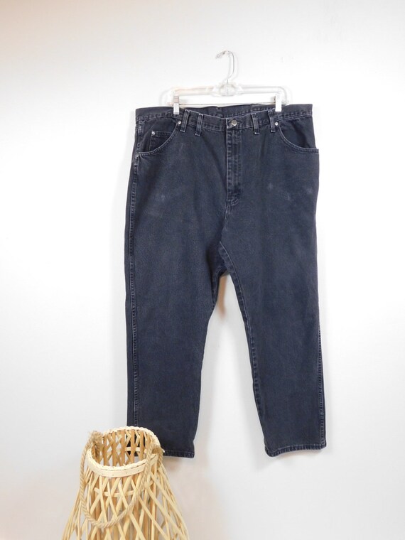 Mens Vintage 80s Authentic Wrangler Black Faded Cotton