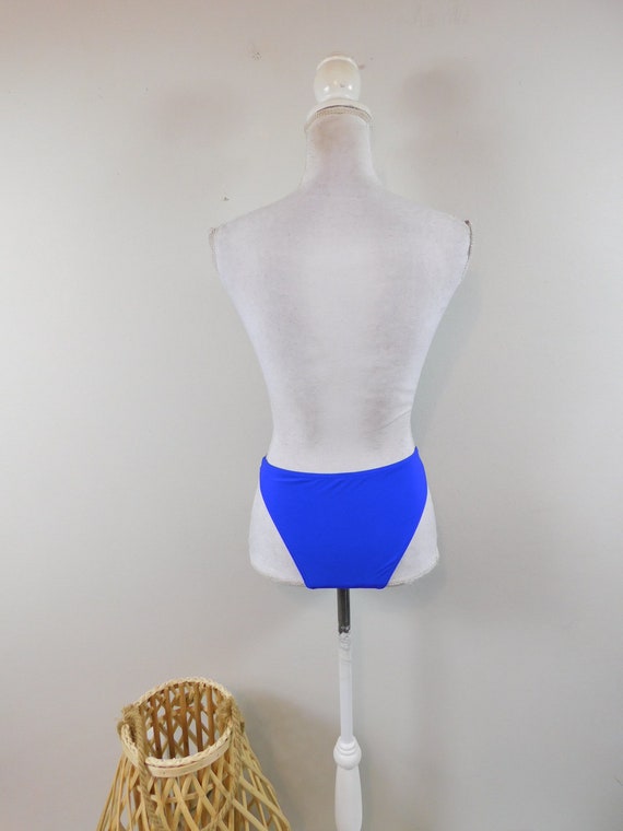 Vintage 00s Royal Blue Solid Cut Out High Waist S… - image 3