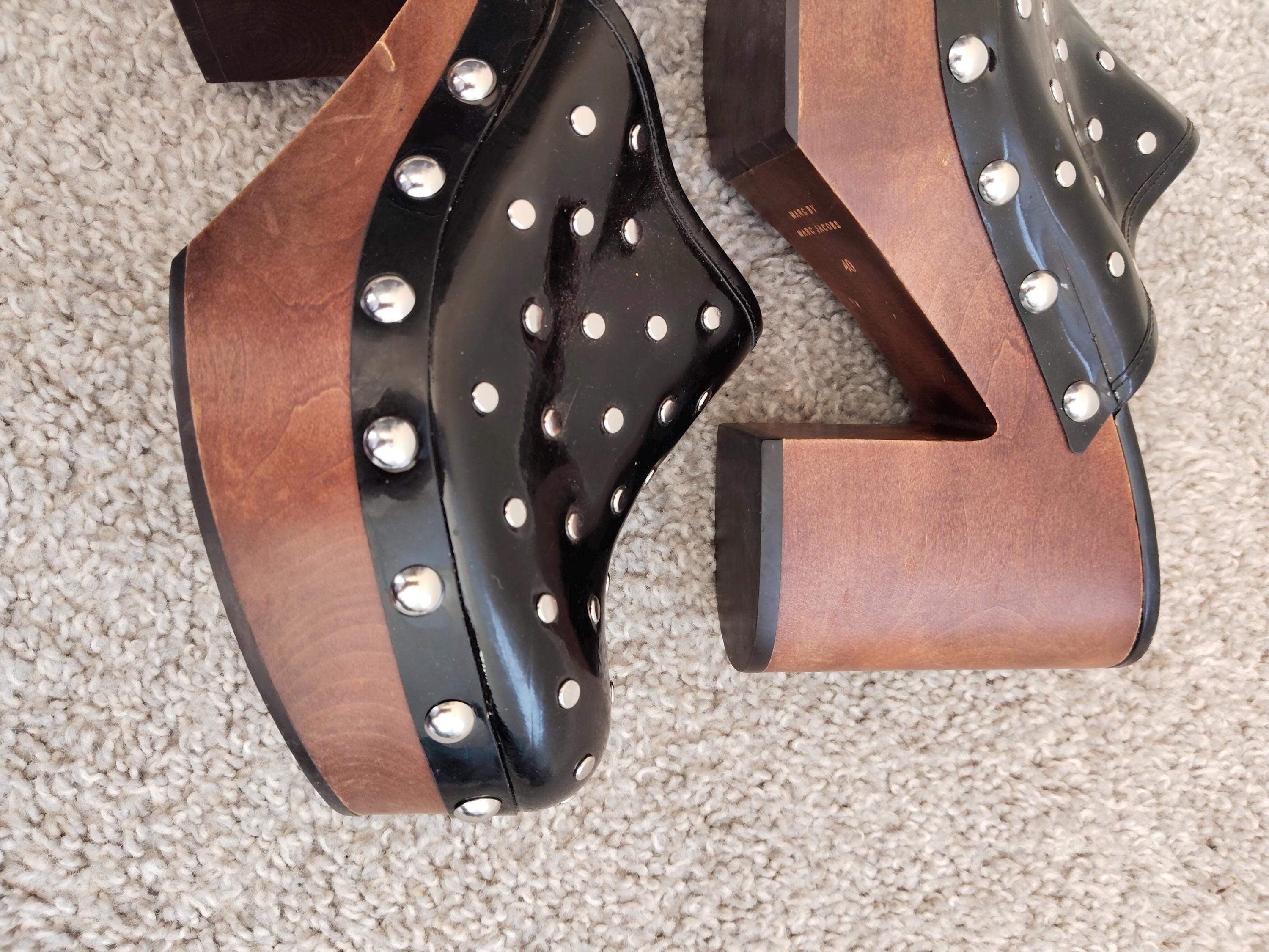 Vintage 00s Marc by Marc Jacobs Black Silver Studded Leather Dark