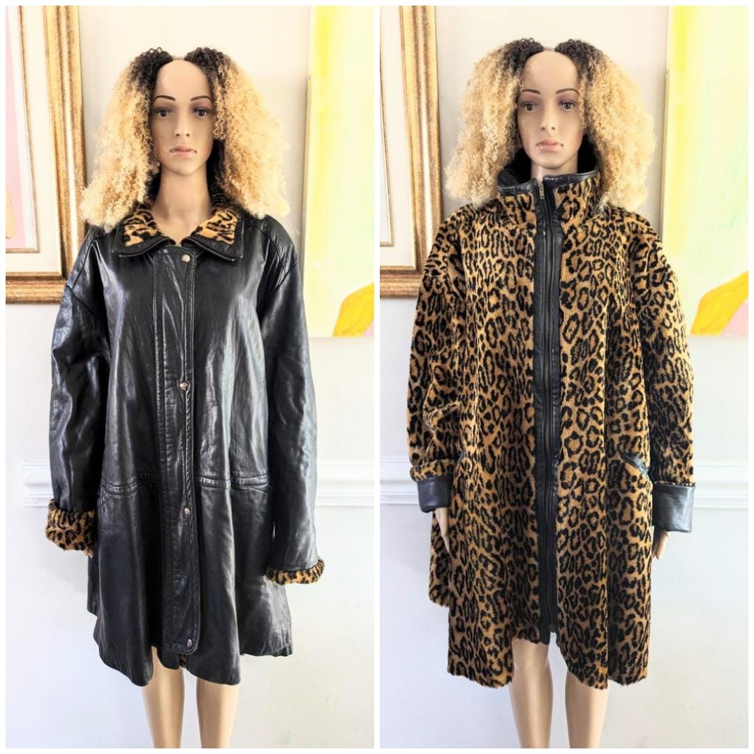 Vintage 80s J Percy for Marvin Richards Reversible Faux Fur