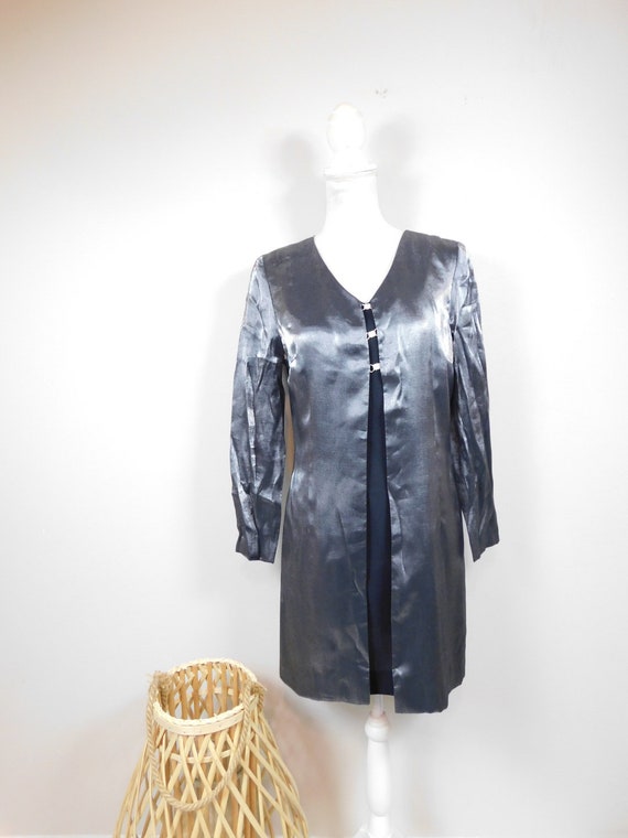 Silver short dressy jacket top