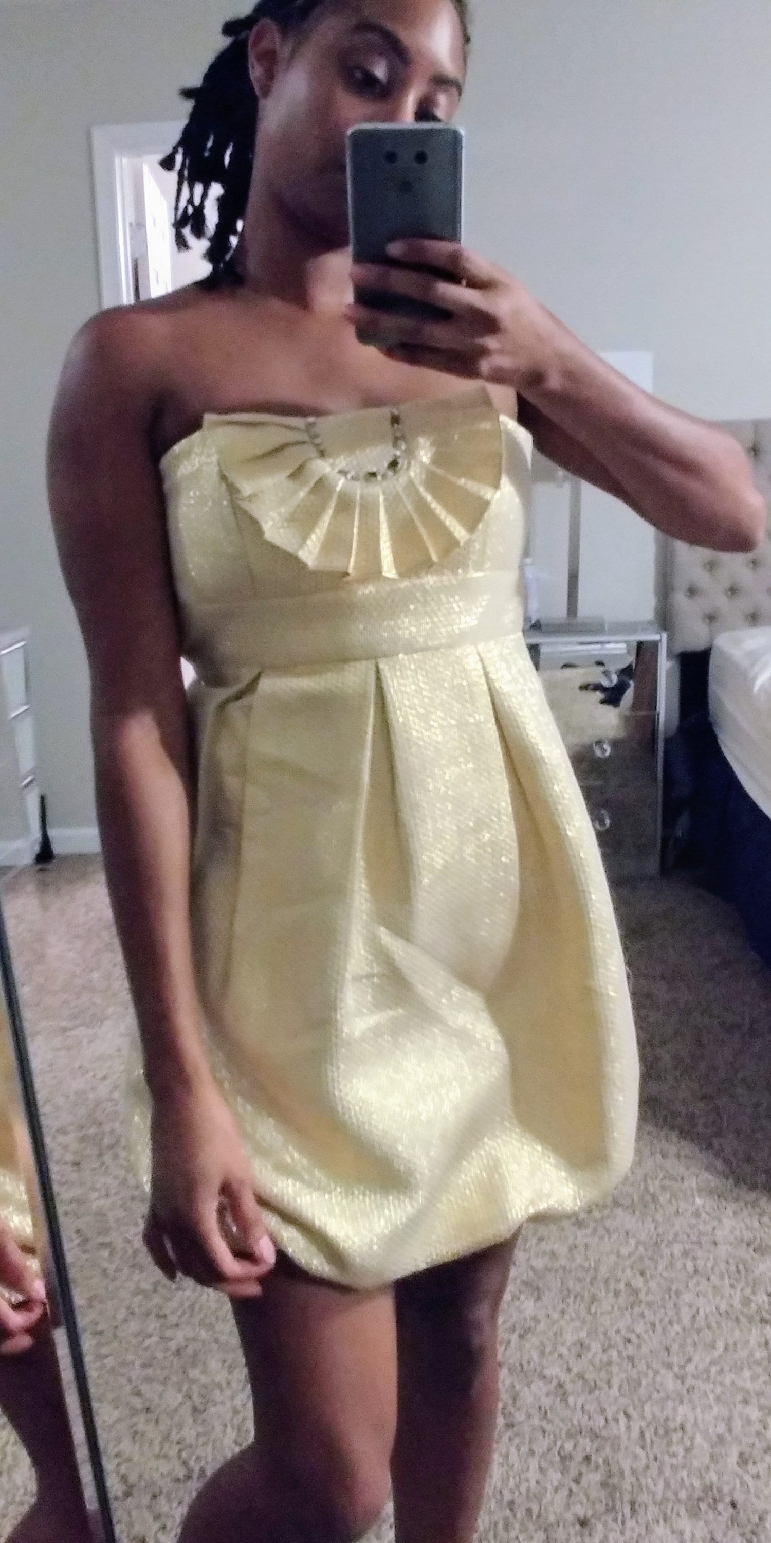 Gold Lame Tube Dress - Etsy Canada