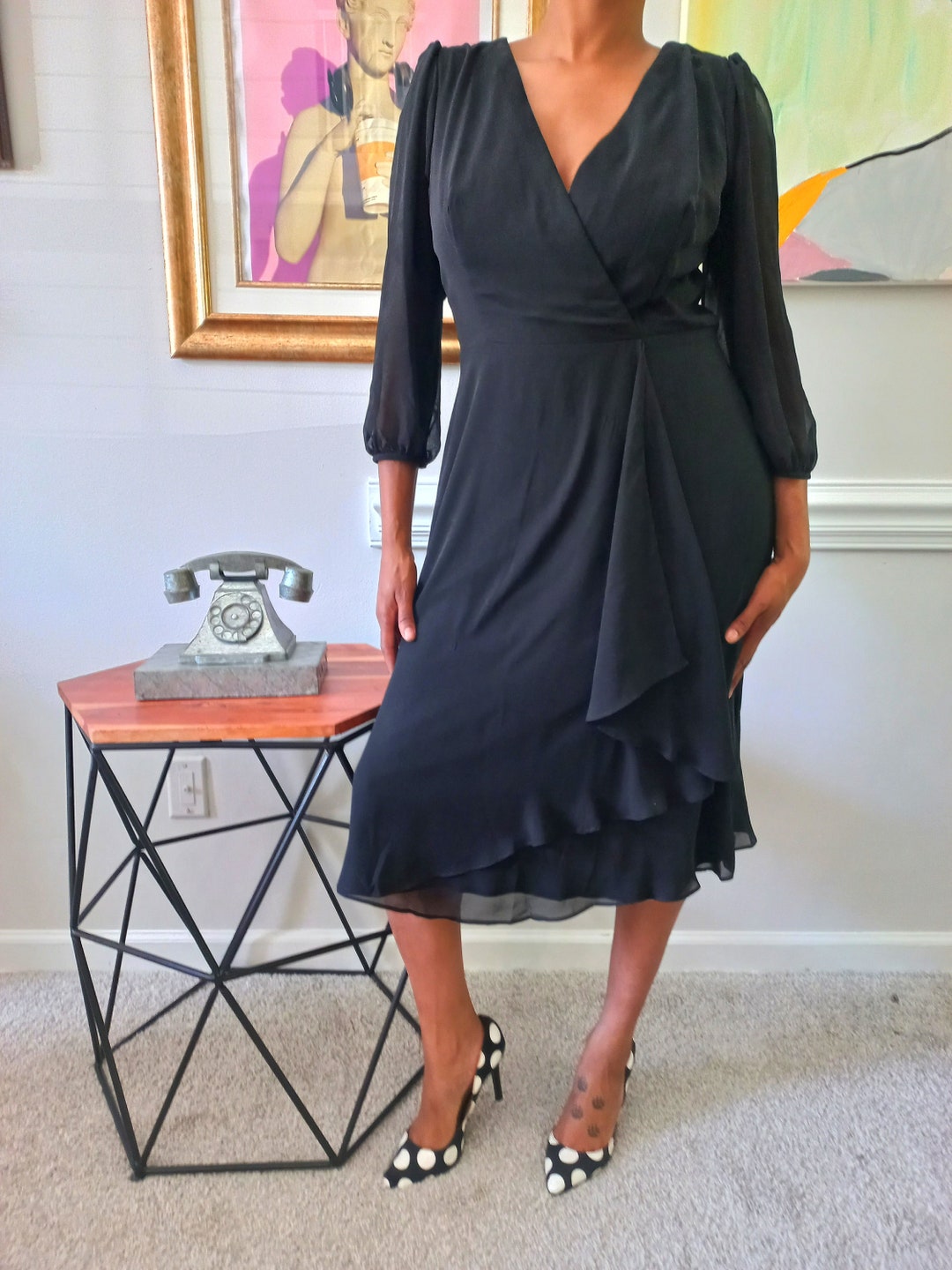 Cindy Collection 1752 Shimmering 3/4 Sleeve Dress