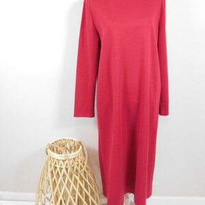 Vintage 90s Appleseeds Red Mock Turtleneck Knitted Stretch Oversized  Minimal Long Sleeve Maxi Floor Length Dress Gown Sz Large - Etsy