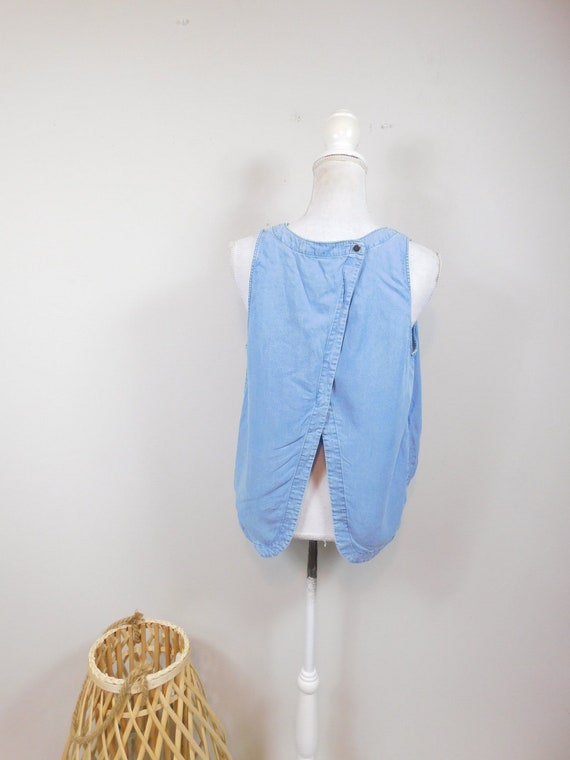 Vintage 90s GAP Light Blue Wash Denim Jean Open B… - image 2