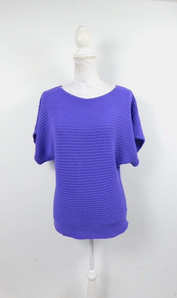 Vintage 90s Violet Purple Ribbed Horizontal Acryli