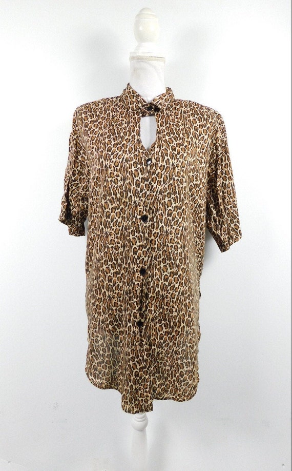 Vintage 80s Robert Too! Leopard Cheetah Print Blac