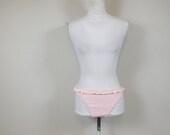 50 OFF SUMMER SALE Vintage 90s J. Crew Light Pink Bikini Ruffle Trim Low Rise Swim Minimal Bottom Swimwear Summer Separate Only Sz Medium
