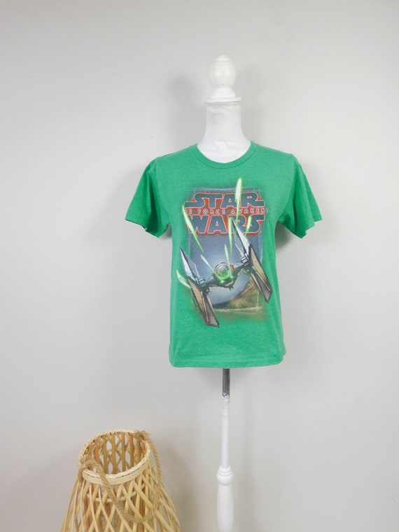 Vintage 1990s Green Logo Movie Star Wars The Forc… - image 1