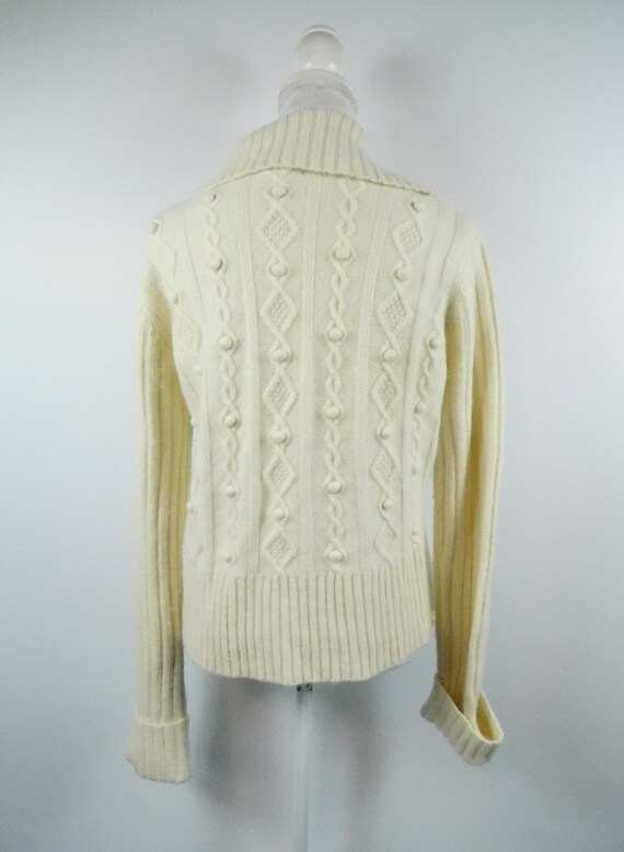 Vintage 80s Carole Little Lambswool Ivory Cable P… - image 3