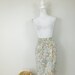 50% OFF FALL SALE Vintage 80s Southern Lady Beige Muted Pastel Floral Flower Print Pleated High Waist Knee Length Pencil Skirt Sz Medium 