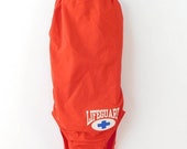 50 OFF SUMMER SALE Vintage 1990s Red Blue Speedo Lifeguard Logo Swimsuit One Piece Open Key Hole Back Lined Bathing Suit Swimwear Sz XXs