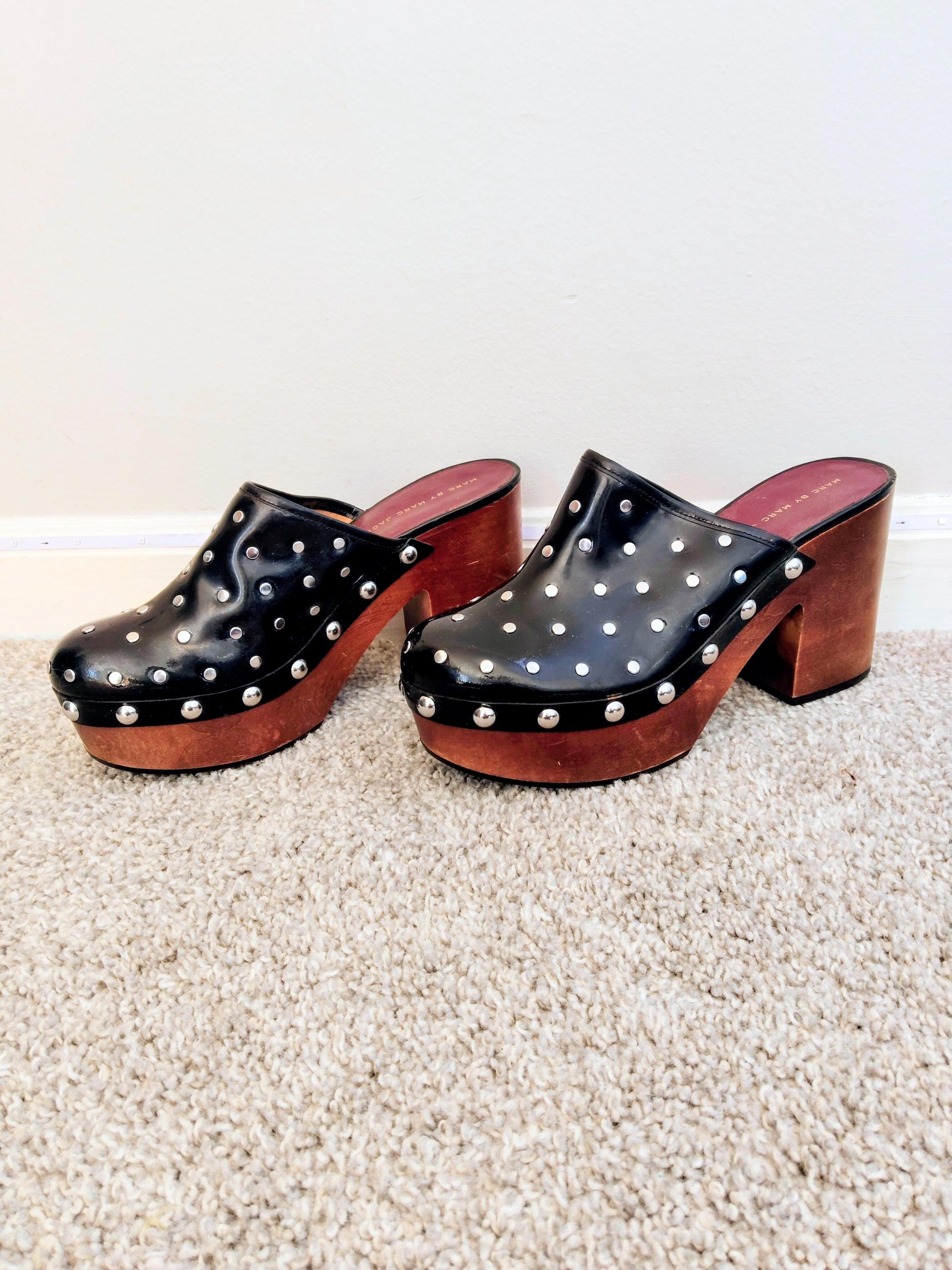 Vintage 00s Marc by Marc Jacobs Black Silver Studded Leather Dark