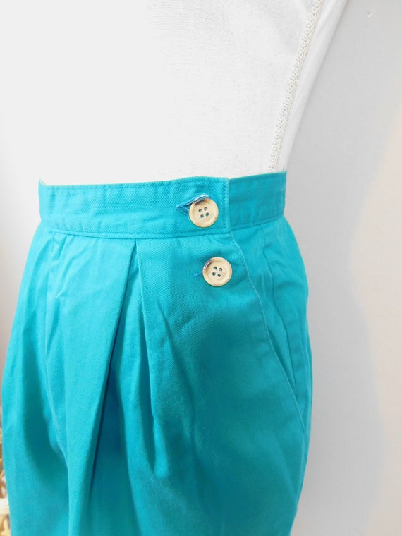 Vintage 80s Lord Isaacs Sport Teal Blue Pleated H… - image 2