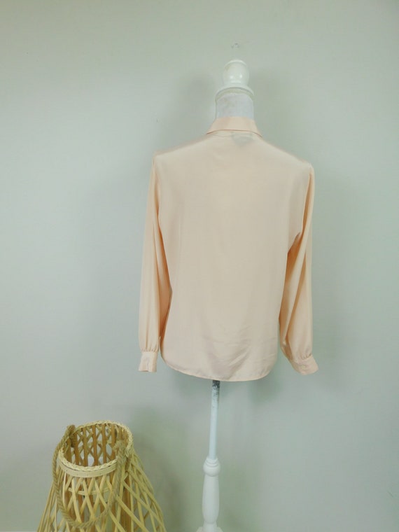 Vintage 80s Jaclyn Smith Light Pink Pleated Butto… - image 2