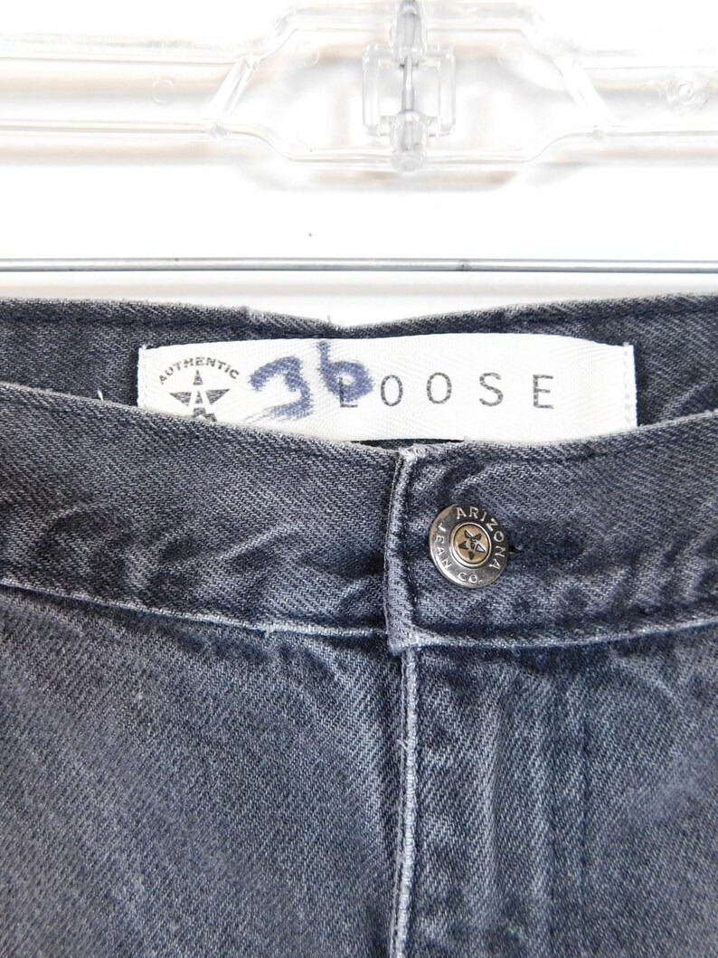 50/% OFF SPRING SALE Mens Vintage 1980s The Arizona Company Loose Fit Black Faded Denim Jean Cotton Grunge Jeanswear Shorts Sz 38 Waist