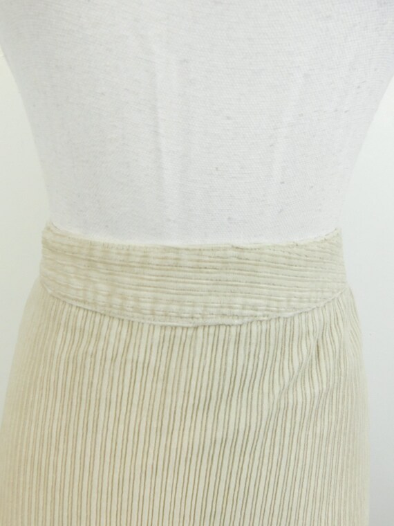 Vintage 80s Express Bleus Light Beige Corduroy Cotton High Elastic