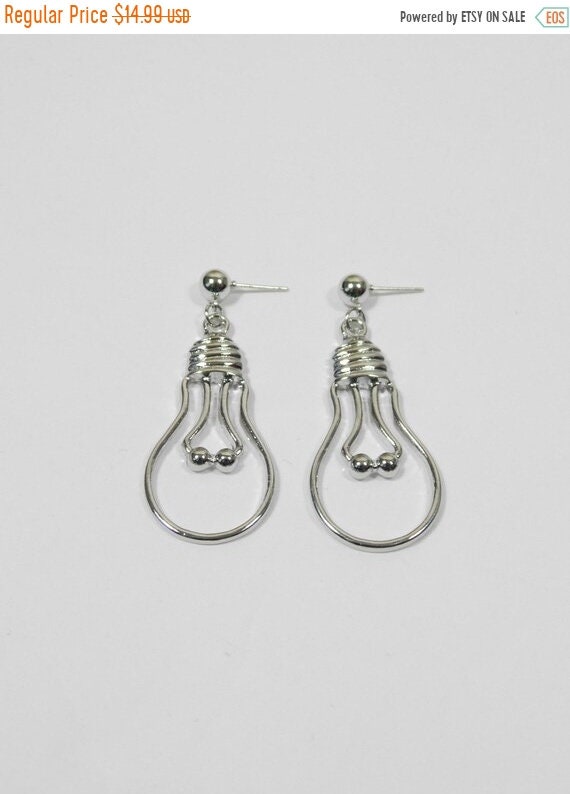 Light Bulb Dangling Earring Necklace Set Special Funny Hippie Hipster Pendant Light Bulb Dangling Earring Necklace Set Special Funny Hippie Hipster Pendant