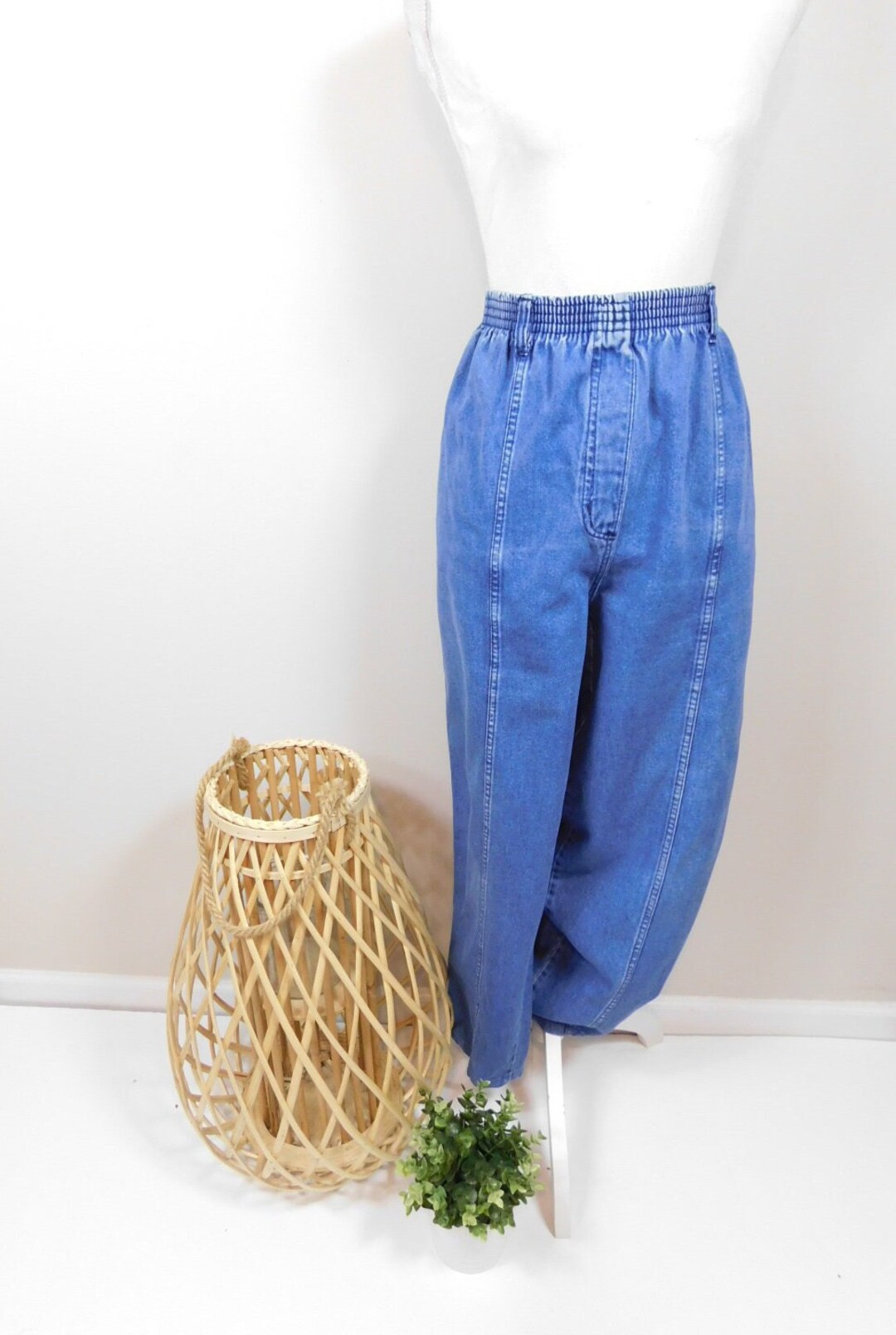 Buy Vintage 90s Romans Dark Blue High Elastic Waist Denim Piping Online in  India - Etsy