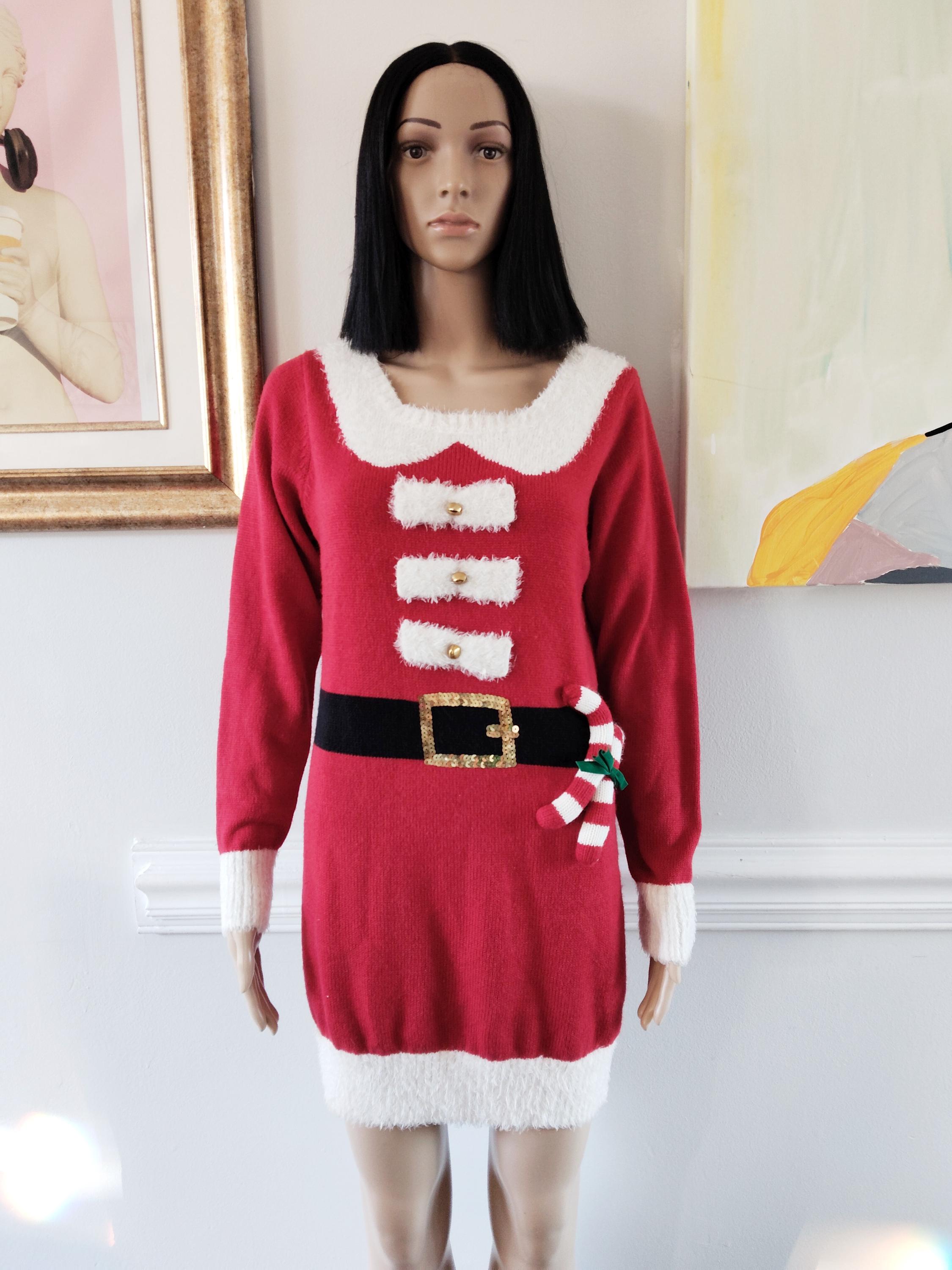 women's christmas sweater dress white christmas dresses Pop of Peppermint Sweater Dress: Women's Christmas Outfits