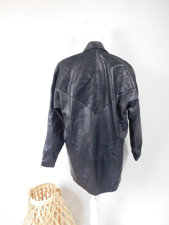 Vintage 80s Preston & York Black Genuine Leather … - image 2