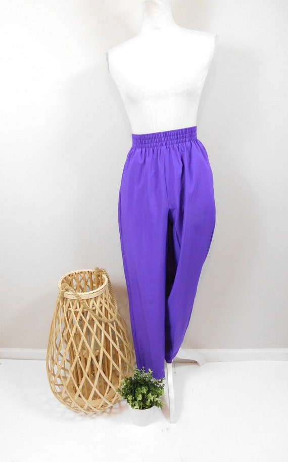 Vintage 80s Bonworth Violet Purple Polyester High… - image 1