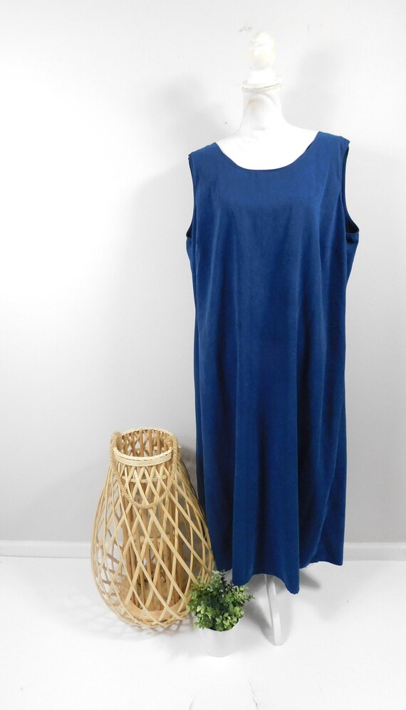 Vintage 90s Melissa Harper Teal Blue Faux Suede Scoop Neck Sleeveless  Polyester Tank Top Long Maxi Dress Sz 22W/3X Plus Size - Etsy