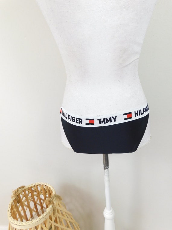 Vintage 90s Black White Tommy Hilfiger Flag Band … - image 3