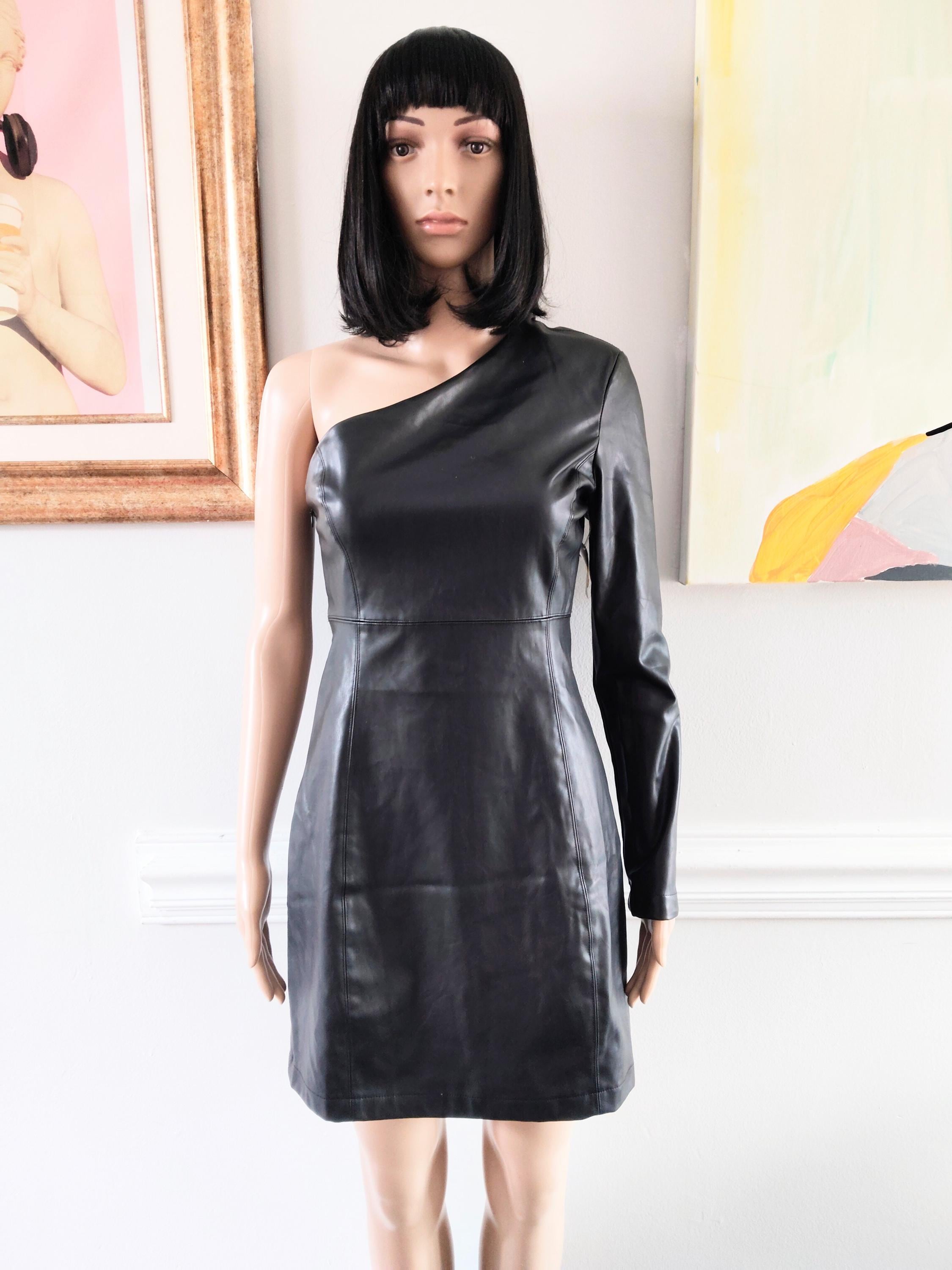 chinese dress ladies Le Palais Vintage High End Black Patent Leather slit dress-Dominatrix –  GOOD GIRL REBEL main image 1