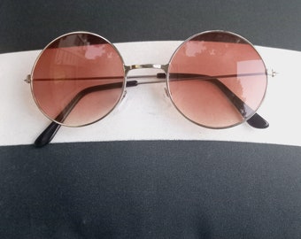 Vintage Dark Brown Clear Ombre Round Shaped Silver Metal Frame Transparent Fashion Plastic Sunglasses Lens Glasses Eyewear