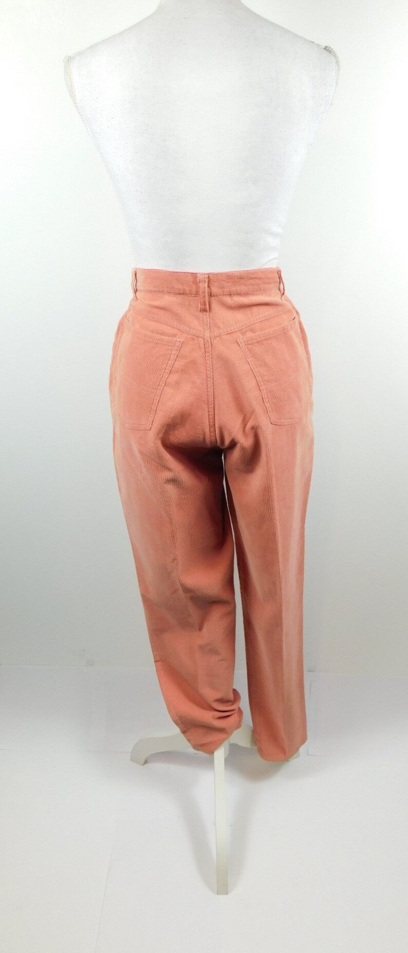 50/% SUMMER SALE Vintage 70s Stefano International Mauve Pink Corduroy Tapered Leg High Waist Minimal Cotton Pockets Pants Sz 10 Medium