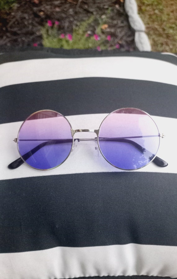Vintage Purple Pink Ombre Round Shaped Transparen… - image 1