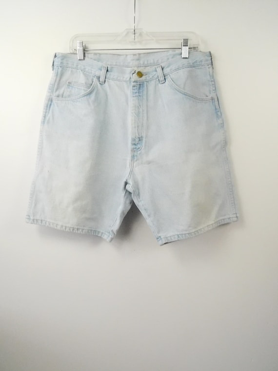 Mens Vintage 80s Wrangler Light Wash Blue Bleached