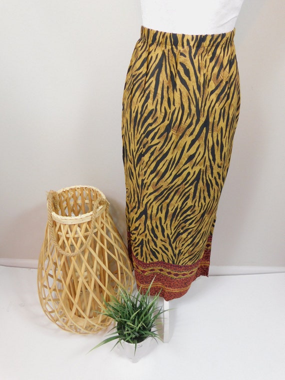 Vintage 80s Brown Black Leopard Cheetah Zebra Str… - image 5