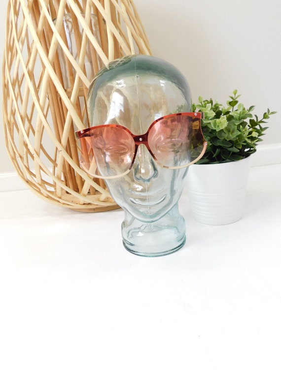 Vintage Ombre Tinted Pink Clear Transparent Round… - image 3