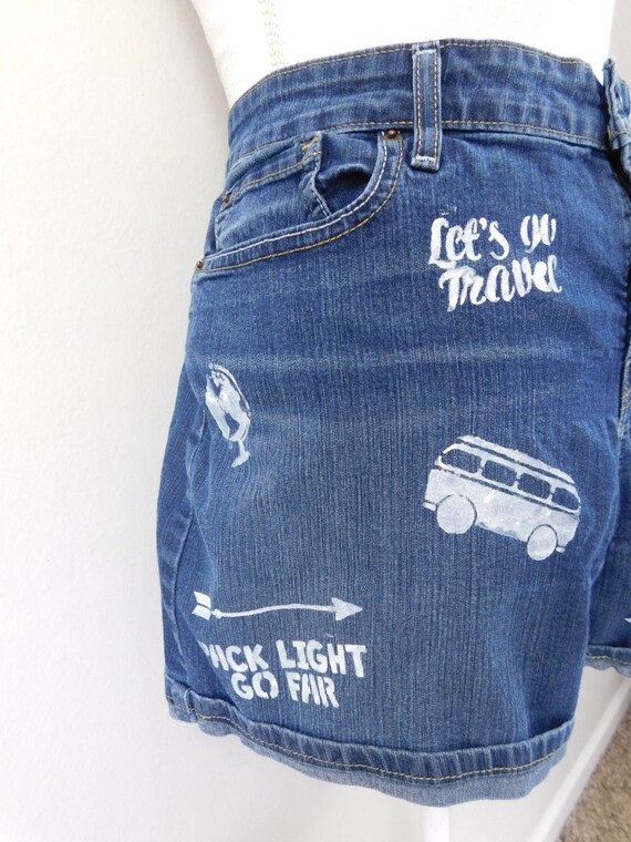 Vintage 90s Levi Hand Painted Road Trip Words Tra… - image 3