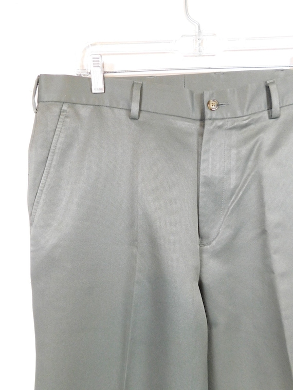 Mens Vintage 1990s Perry Ellis Olive Green Pleate… - image 2