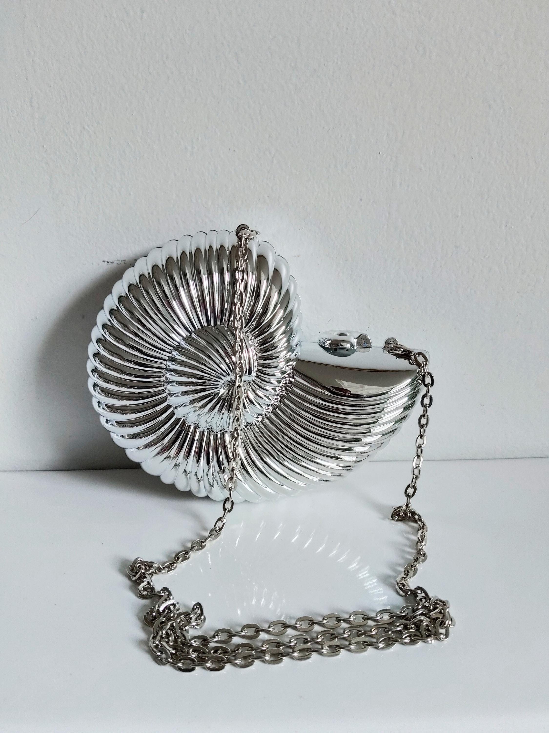Silver Clam Clutch - Etsy