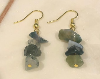 Dainty, India Agate Dangle Earrings